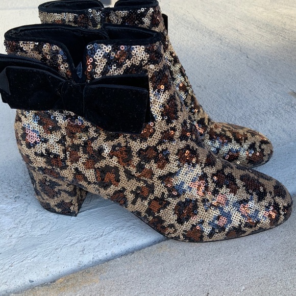 Kate Spade Leopard “Langley” Sequin Booties - Picture 9 of 10